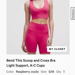 lululemon Bend This Scoop and Cross Bra Light Support, A-C Cups